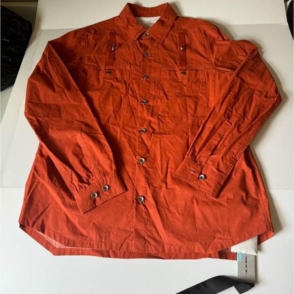 Rick Owens DRKSHDW cotton-blend shirt jacket - Orange Sz M, NWT - Picture 2 of 10